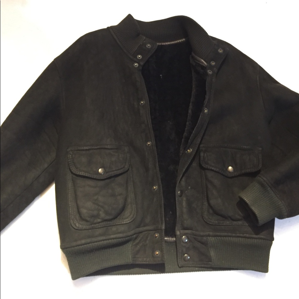 Genuine suede and Sherling black jacket
